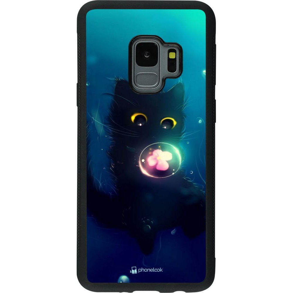 Hülle Samsung Galaxy S9 - Silikon schwarz Cute Cat Bubble