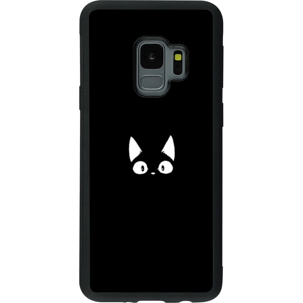 Coque Samsung Galaxy S9 - Silicone rigide noir Funny cat on black