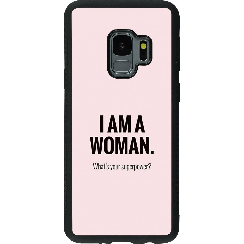 Coque Samsung Galaxy S9 - Silicone rigide noir I am a woman