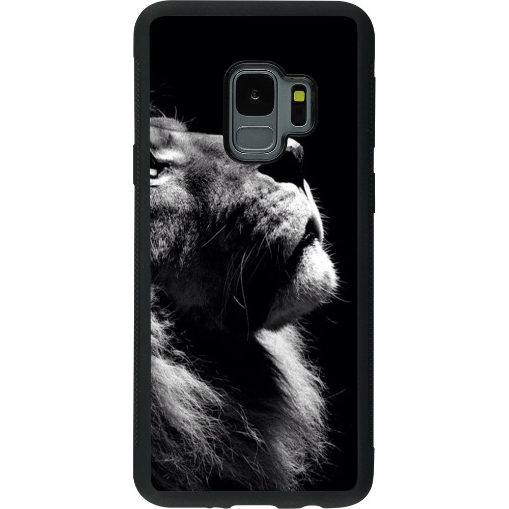 Coque Samsung Galaxy S9 - Silicone rigide noir Lion looking up