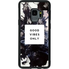 Coque Samsung Galaxy S9 - Silicone rigide noir Marble Good Vibes Only