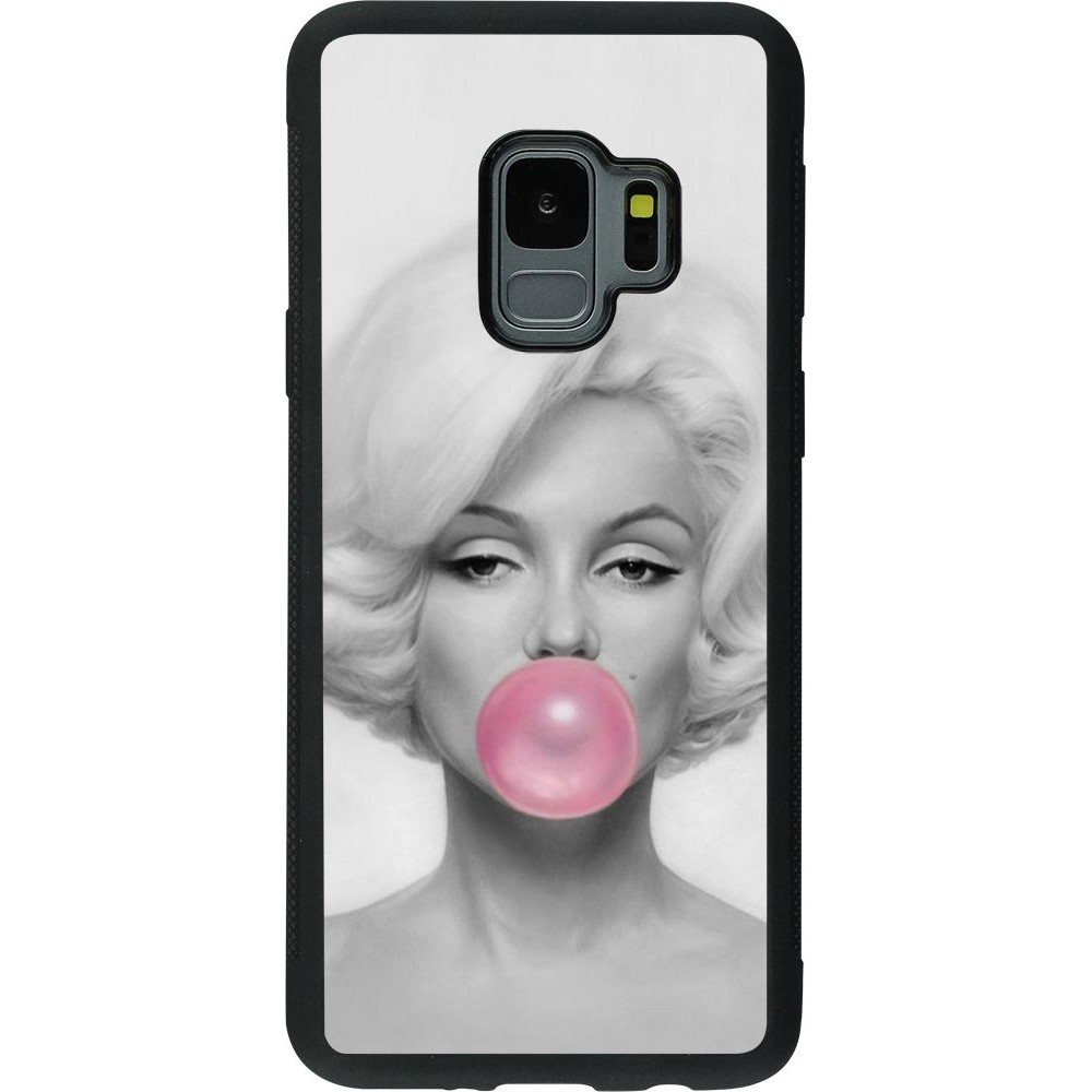 Coque Samsung Galaxy S9 - Silicone rigide noir Marilyn Bubble