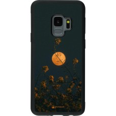 Coque Samsung Galaxy S9 - Silicone rigide noir Moon Flowers