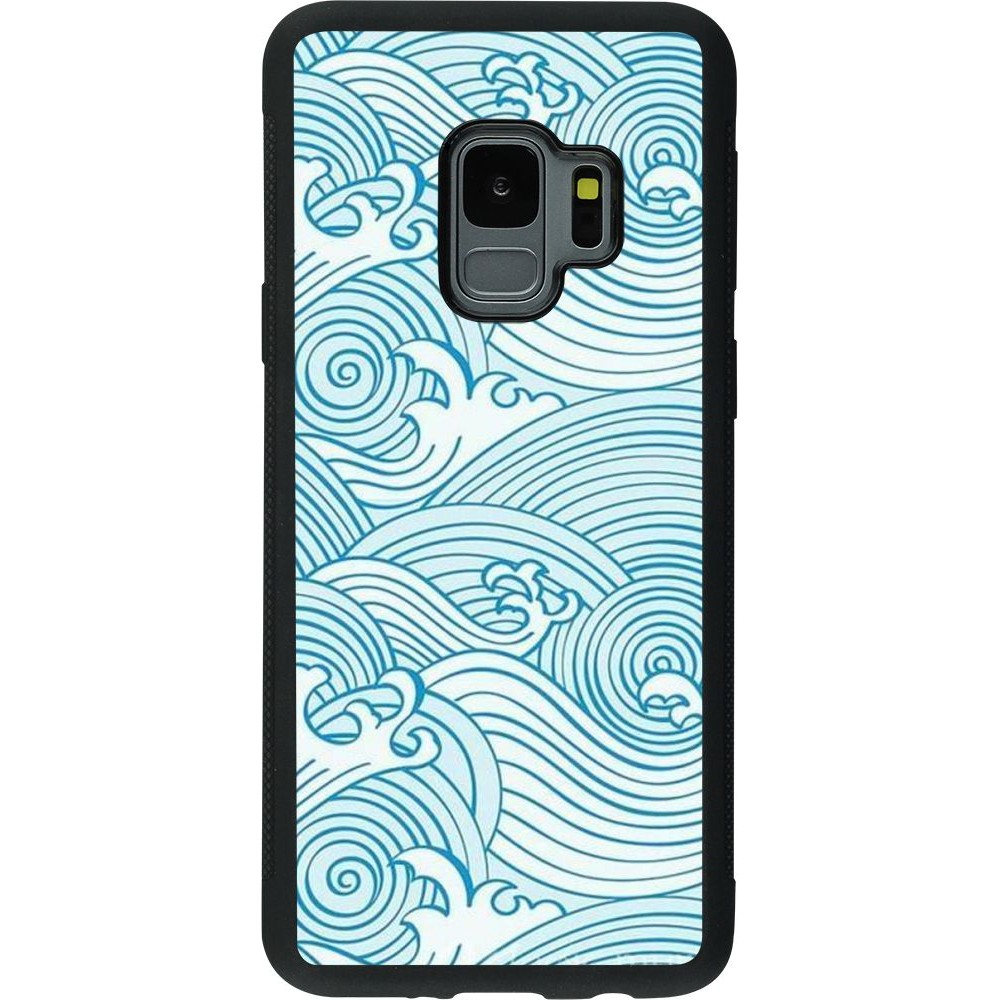 Coque Samsung Galaxy S9 - Silicone rigide noir Ocean Waves