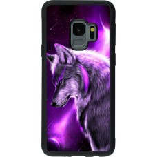 Coque Samsung Galaxy S9 - Silicone rigide noir Purple Sky Wolf
