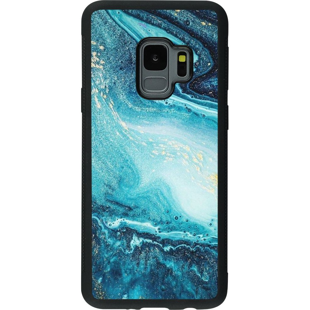 Coque Samsung Galaxy S9 - Silicone rigide noir Sea Foam Blue