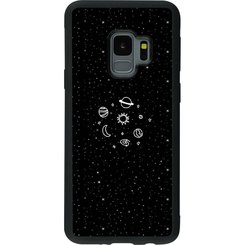Hülle Samsung Galaxy S9 - Silikon schwarz Space Doodle