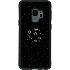 Hülle Samsung Galaxy S9 - Silikon schwarz Space Doodle