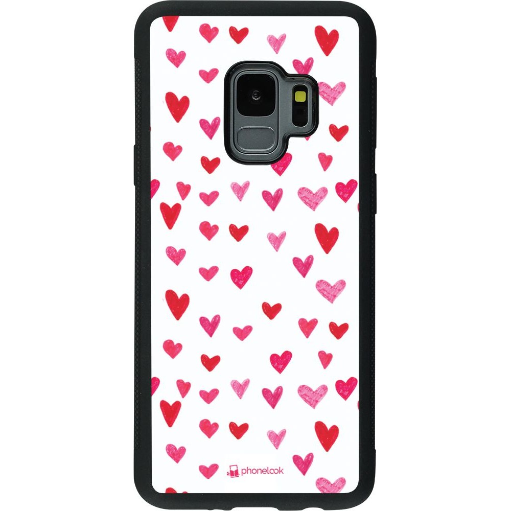 Hülle Samsung Galaxy S9 - Silikon schwarz Valentine 2022 Many pink hearts