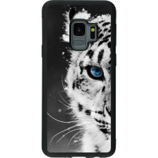 Coque Samsung Galaxy S9 - Silicone rigide noir White tiger blue eye