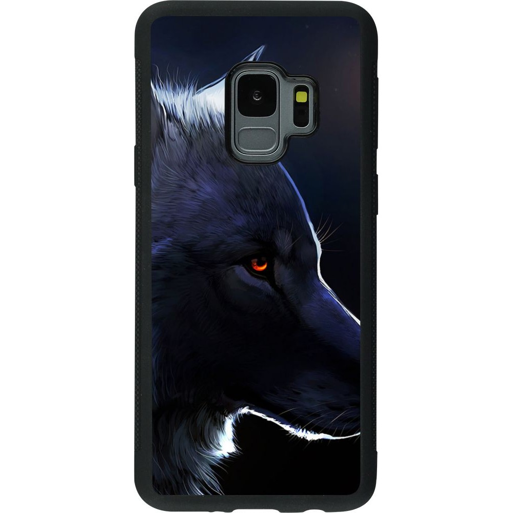 Coque Samsung Galaxy S9 - Silicone rigide noir Wolf Shape