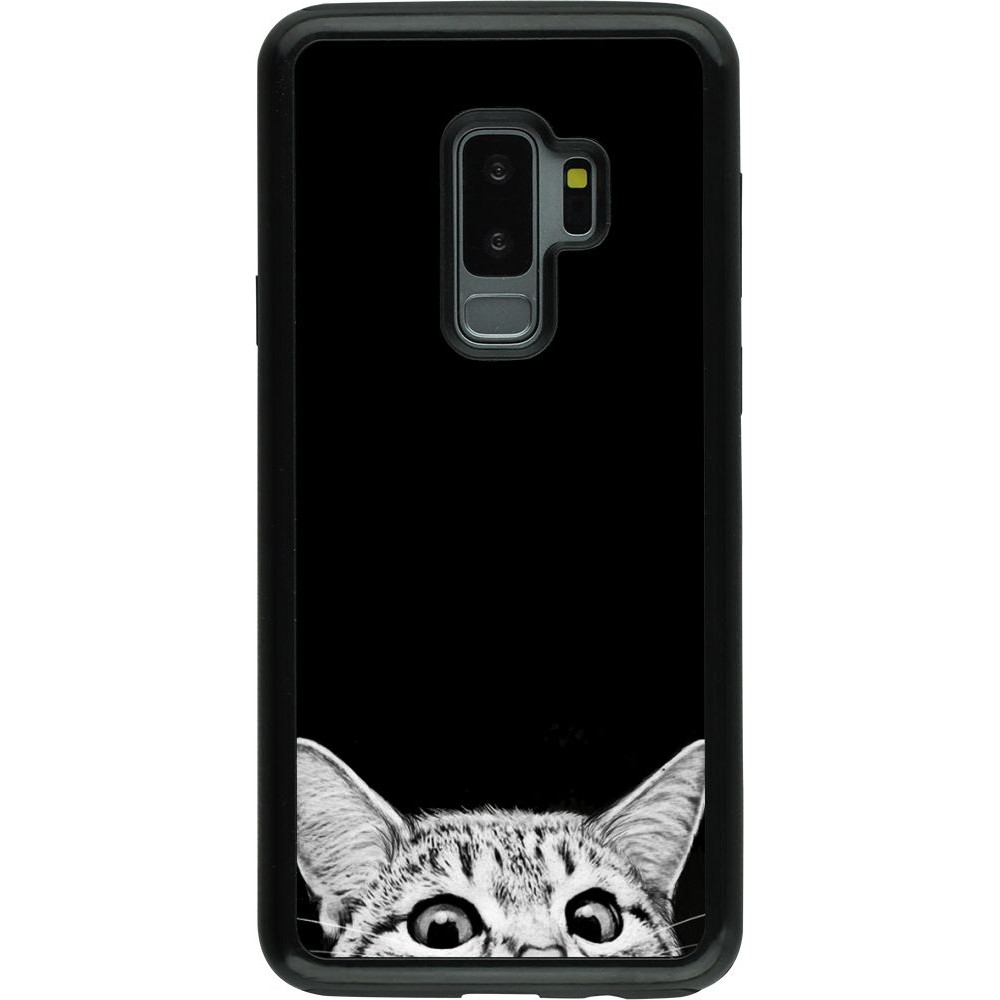 Hülle Samsung Galaxy S9+ - Hybrid Armor schwarz Cat Looking Up Black