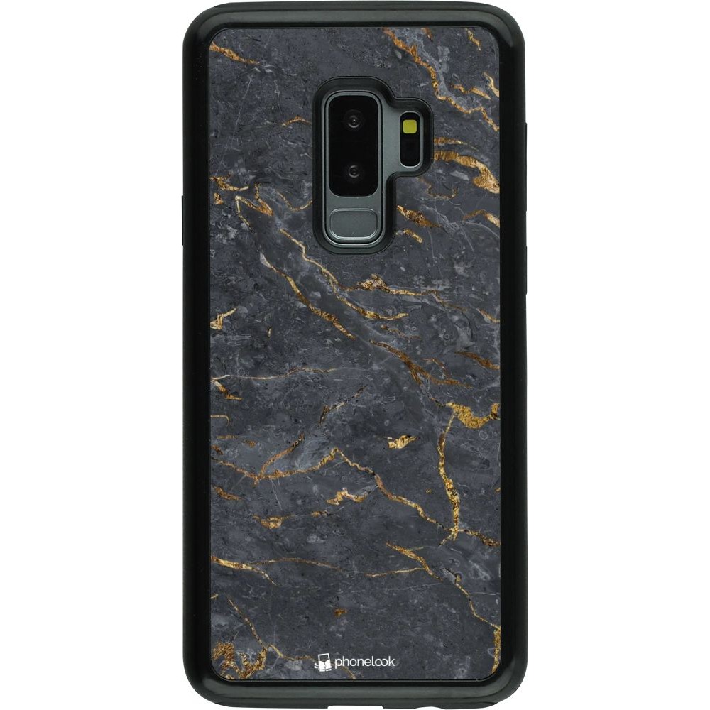 Hülle Samsung Galaxy S9+ - Hybrid Armor schwarz Grey Gold Marble