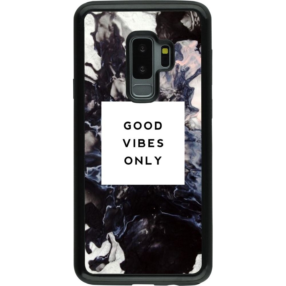 Hülle Samsung Galaxy S9+ - Hybrid Armor schwarz Marble Good Vibes Only