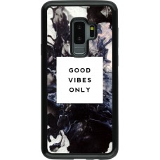 Hülle Samsung Galaxy S9+ - Hybrid Armor schwarz Marble Good Vibes Only