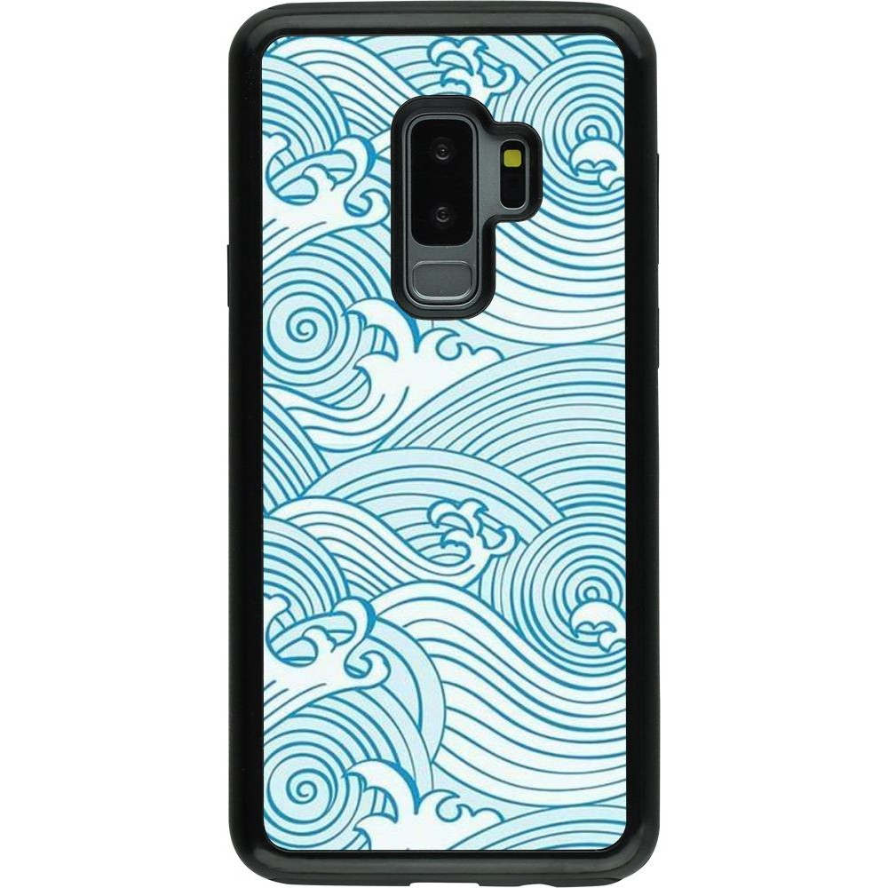Coque Samsung Galaxy S9+ - Hybrid Armor noir Ocean Waves