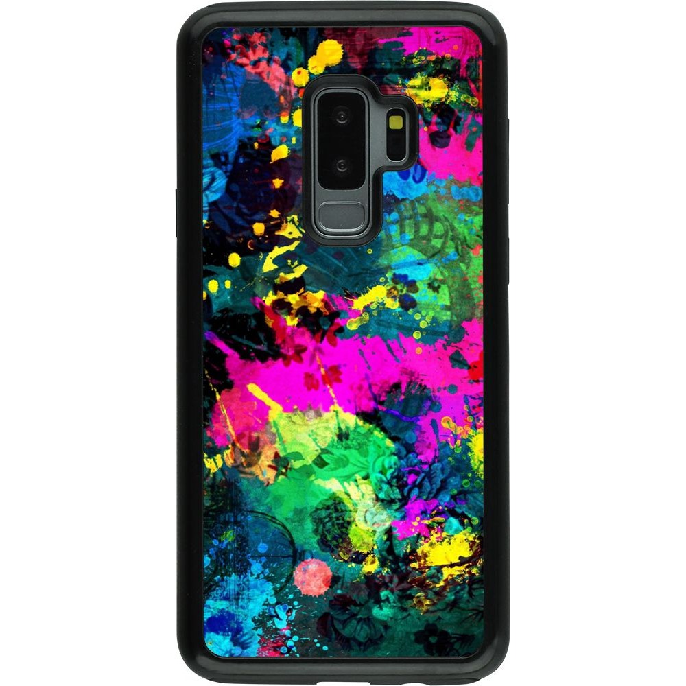 Coque Samsung Galaxy S9+ - Hybrid Armor noir splash paint