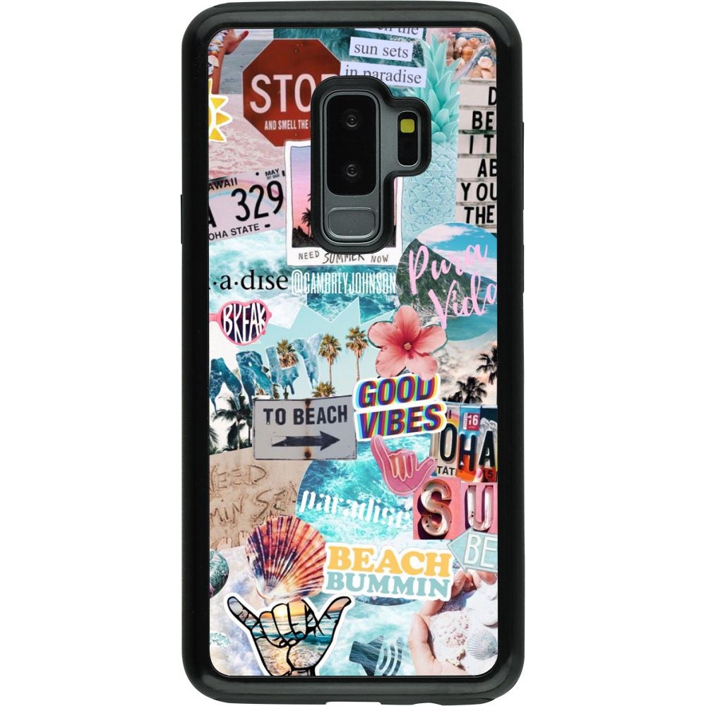 Coque Samsung Galaxy S9+ - Hybrid Armor noir Summer 20 collage