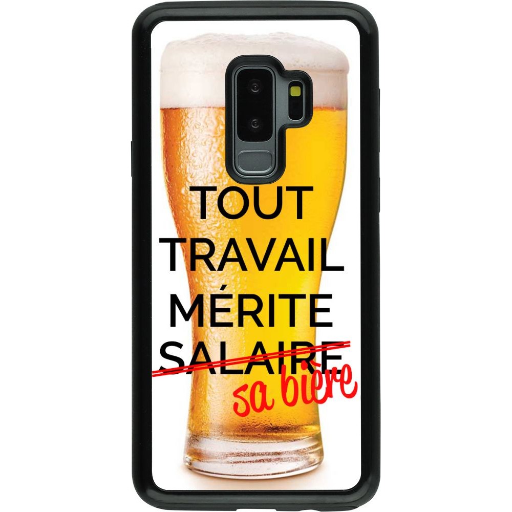 Coque Samsung Galaxy S9+ - Hybrid Armor noir Tout travail mérite sa bière