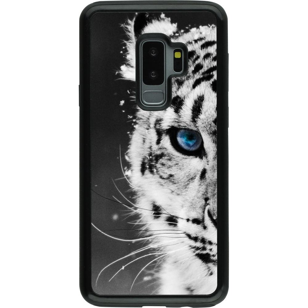 Coque Samsung Galaxy S9+ - Hybrid Armor noir White tiger blue eye