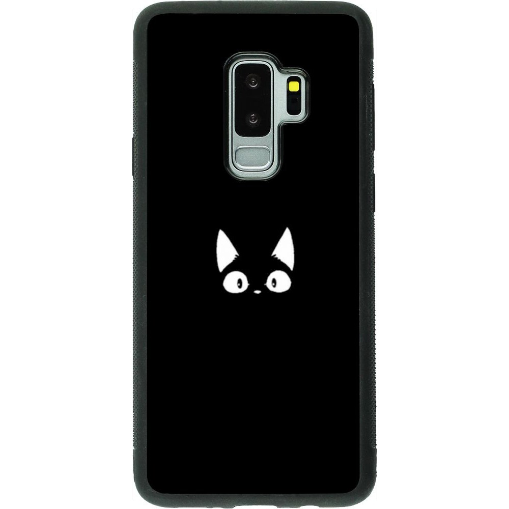 Hülle Samsung Galaxy S9+ - Silikon schwarz Funny cat on black