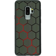 Coque Samsung Galaxy S9+ - Silicone rigide noir Geometric Line red