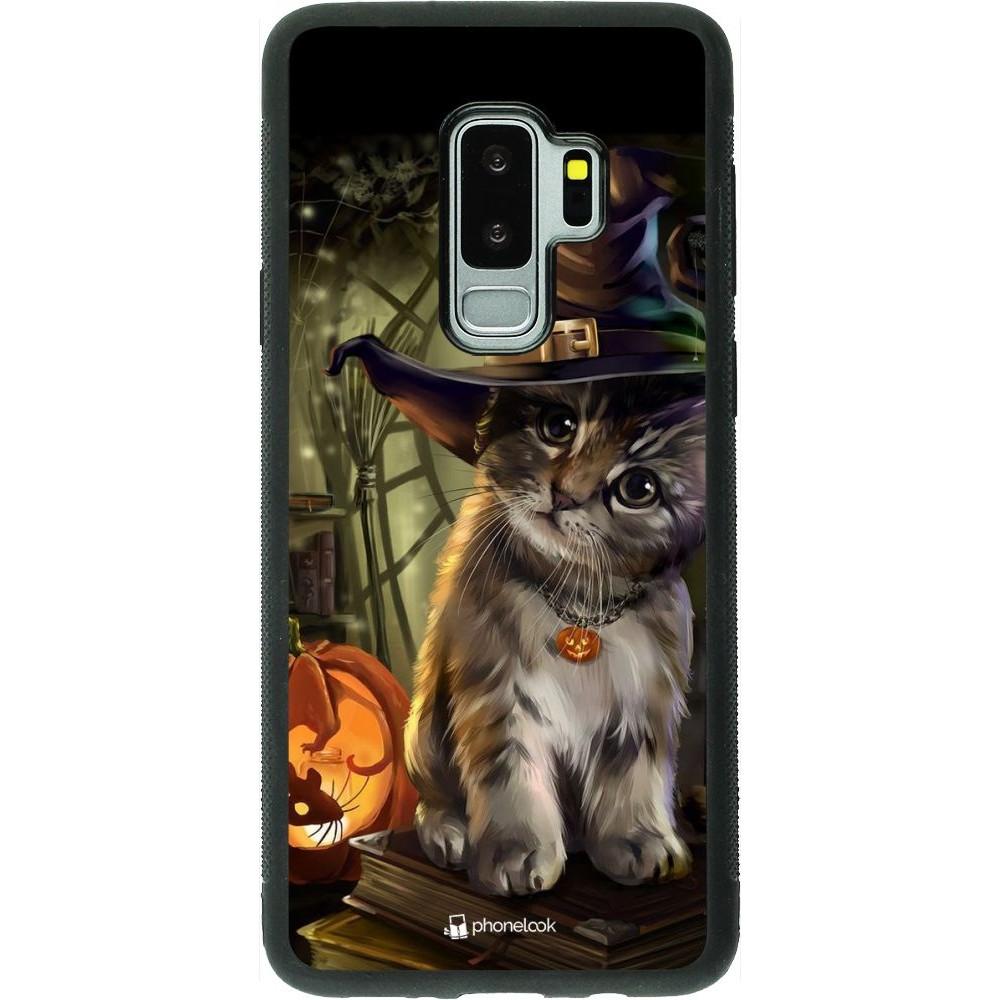Hülle Samsung Galaxy S9+ - Silikon schwarz Halloween 21 Witch cat