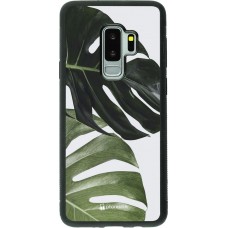 Hülle Samsung Galaxy S9+ - Silikon schwarz Monstera Plant