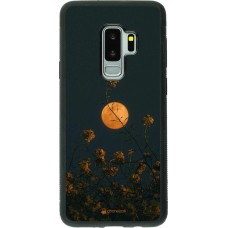 Coque Samsung Galaxy S9+ - Silicone rigide noir Moon Flowers