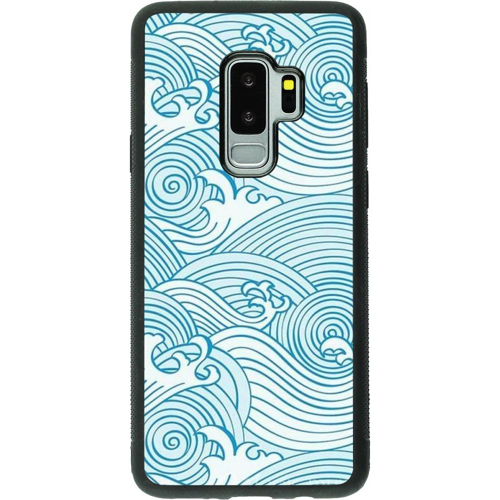 Coque Samsung Galaxy S9+ - Silicone rigide noir Ocean Waves