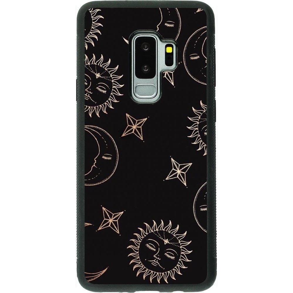 Hülle Samsung Galaxy S9+ - Silikon schwarz Suns and Moons