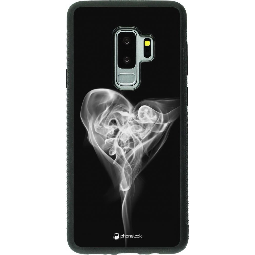 Coque Samsung Galaxy S9+ - Silicone rigide noir Valentine 2022 Black Smoke