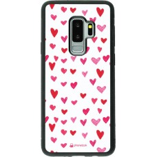Coque Samsung Galaxy S9+ - Silicone rigide noir Valentine 2022 Many pink hearts
