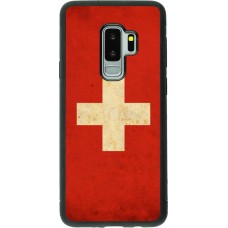 Hülle Samsung Galaxy S9+ - Silikon schwarz Vintage Flag SWISS