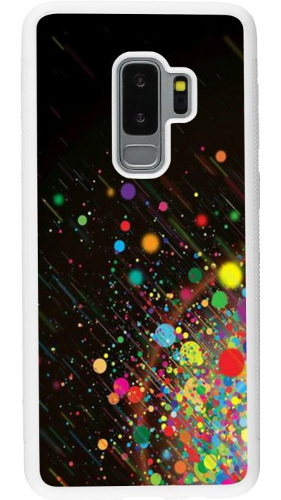 Coque Samsung Galaxy S9+ - Silicone rigide blanc Abstract bubule lines