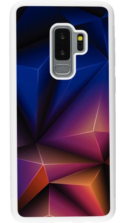 Coque Samsung Galaxy S9+ - Silicone rigide blanc Abstract Triangles 