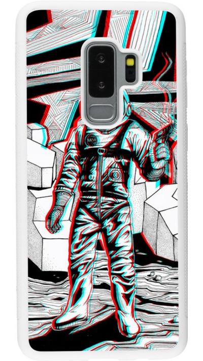 Hülle Samsung Galaxy S9+ - Silikon weiss Anaglyph Astronaut