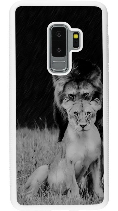 Coque Samsung Galaxy S9+ - Silicone rigide blanc Angry lions