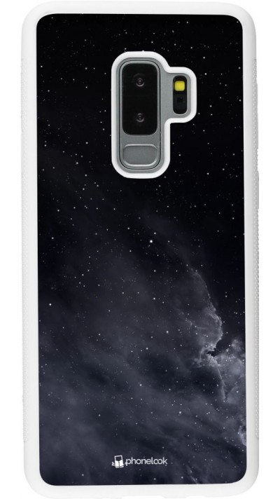 Hülle Samsung Galaxy S9+ - Silikon weiss Black Sky Clouds