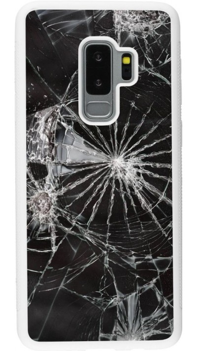 Coque Samsung Galaxy S9+ - Silicone rigide blanc Broken Screen