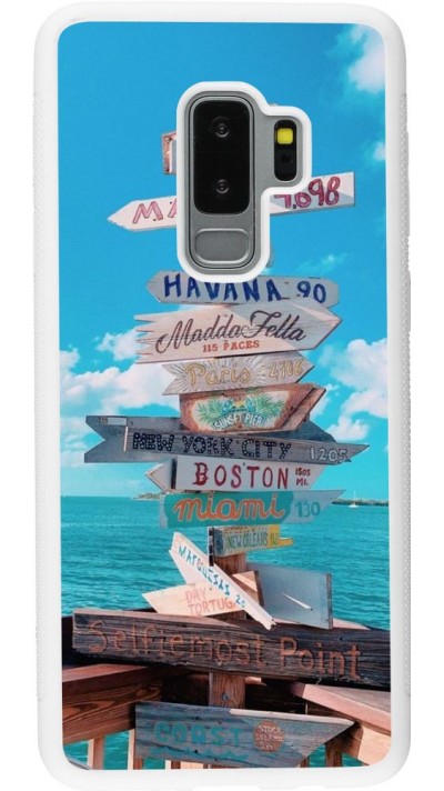 Coque Samsung Galaxy S9+ - Silicone rigide blanc Cool Cities Directions