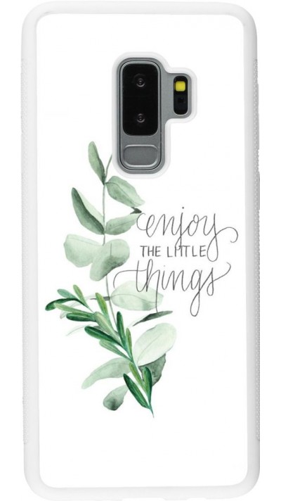 Coque Samsung Galaxy S9+ - Silicone rigide blanc Enjoy the little things