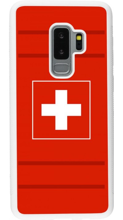 Coque Samsung Galaxy S9+ - Silicone rigide blanc Euro 2020 Switzerland