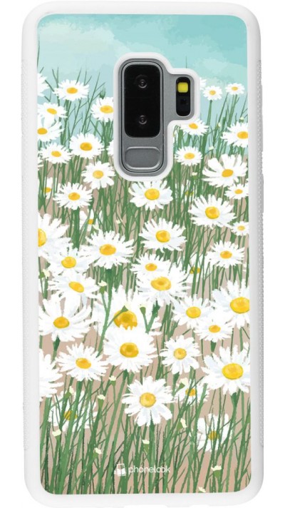 Coque Samsung Galaxy S9+ - Silicone rigide blanc Flower Field Art