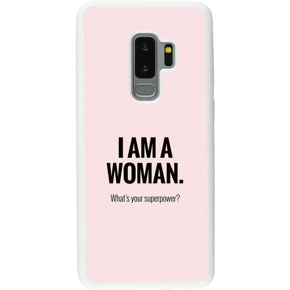 Coque Samsung Galaxy S9+ - Silicone rigide blanc I am a woman