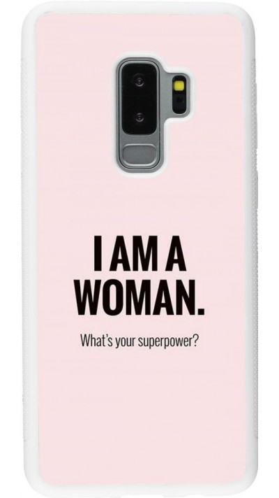 Coque Samsung Galaxy S9+ - Silicone rigide blanc I am a woman