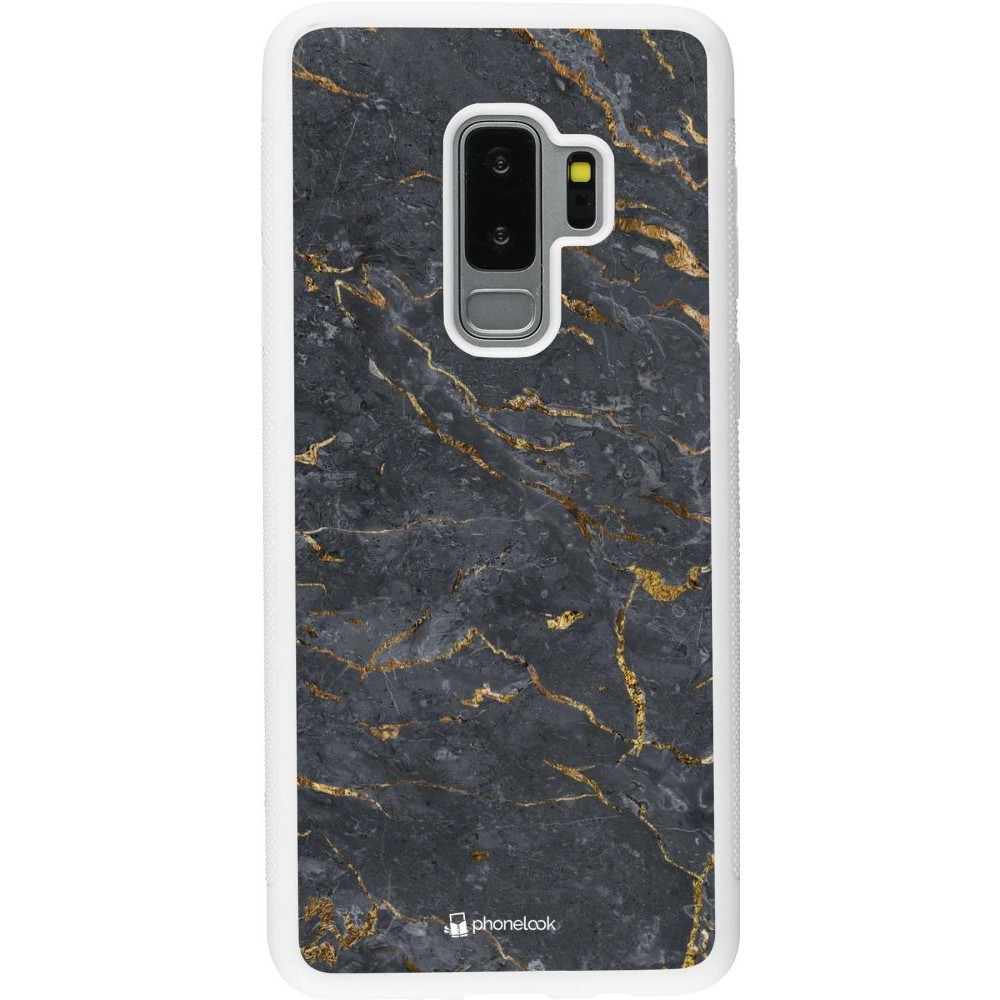 Hülle Samsung Galaxy S9+ - Silikon weiss Grey Gold Marble