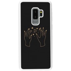 Coque Samsung Galaxy S9+ - Silicone rigide blanc Grey magic hands