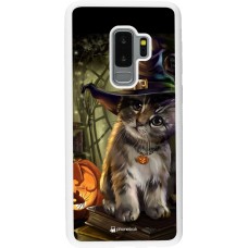 Coque Samsung Galaxy S9+ - Silicone rigide blanc Halloween 21 Witch cat
