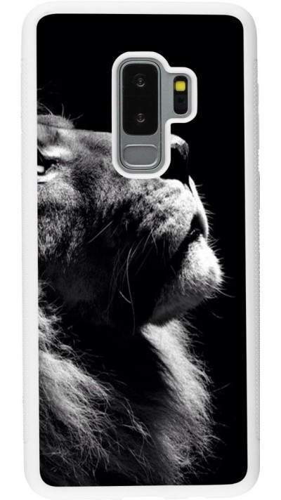 Coque Samsung Galaxy S9+ - Silicone rigide blanc Lion looking up
